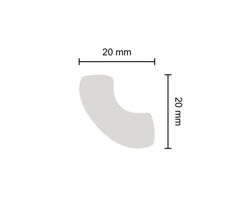 Pièce d''angle avec des dimensions de 20 mm