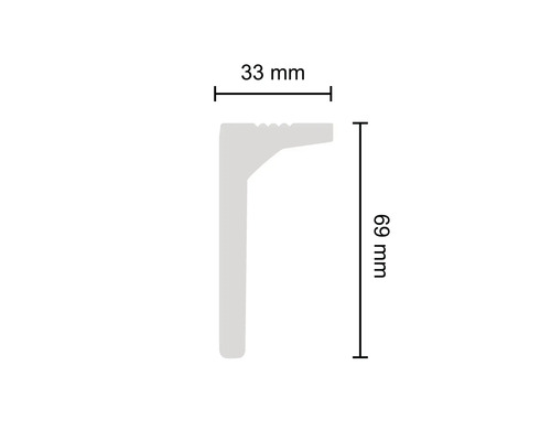 Baguette profilée mesurant 33 millimètres par 69 millimètres