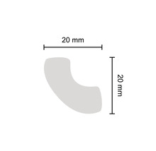 Zierprofil HC15, 1 x 2 m, 20 x 20 mm