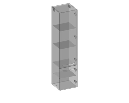 Armoire suspendue étroite avec plusieurs étagères et un tiroir
