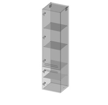 Armoire haute avec plusieurs étagères et tiroirs