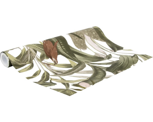 Rouleau de papier peint avec motif de feuilles et de fleurs