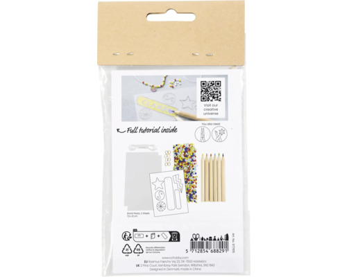 Kit de bricolage de feuilles rétractables avec crayons de couleur, feuilles rétractables, anneaux de connexion et perles colorées