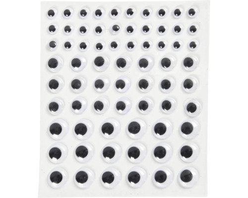 Packung mit selbstklebenden Wackelaugen in verschiedenen Größen