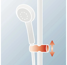 Duschstange mit verstellbarer Halterung und Brausekopf