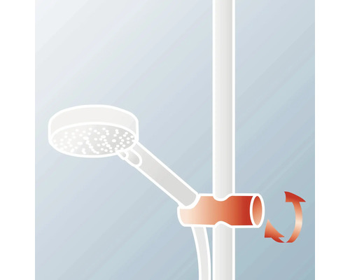 Pommeau de douche sur barre de douche avec fonction de rotation
