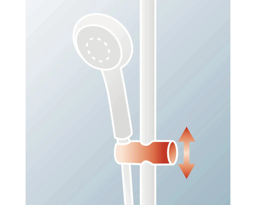 Barre de douche réglable en hauteur avec douchette à main