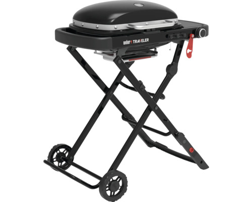 Weber Traveler Gasgrill auf Rollgestell