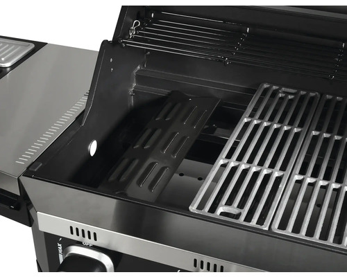 Gril avec grille et support de maintien au chaud