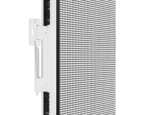 Detailansicht einer Insektenschutztür mit Rahmen und Netz