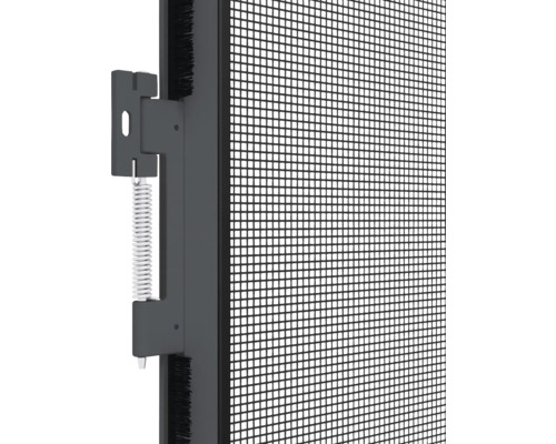 Vue détaillée d''une moustiquaire avec cadre, charnière et ressort