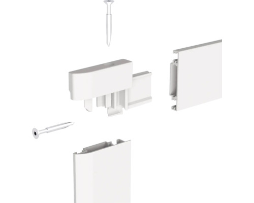 Pièce de raccordement pour plinthes avec matériel de fixation