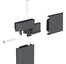 Image des éléments de montage pour un assemblage de profilés.