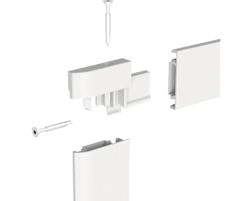 Pièces détachées pour montage de plinthes : latte, connecteur et fixation