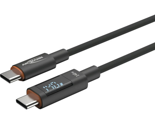 Câble USB Ansmann avec connecteur de type C et affichage de la puissance