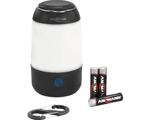 Lampe de camping Logo Ansmann avec trois piles et mousqueton