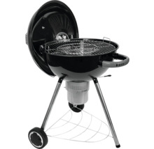 Kugelgrill mit offenem Deckel, Grillrost und Fahrgestell