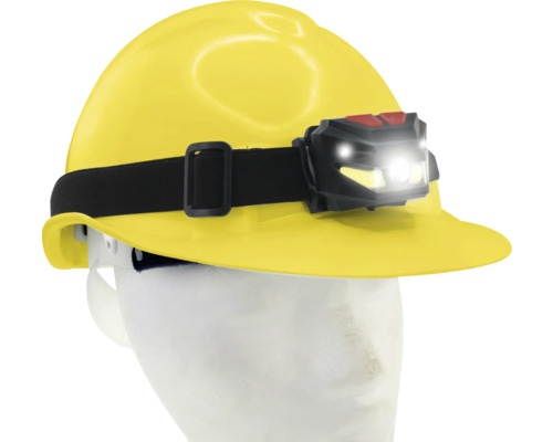 Casque de protection jaune avec lampe frontale