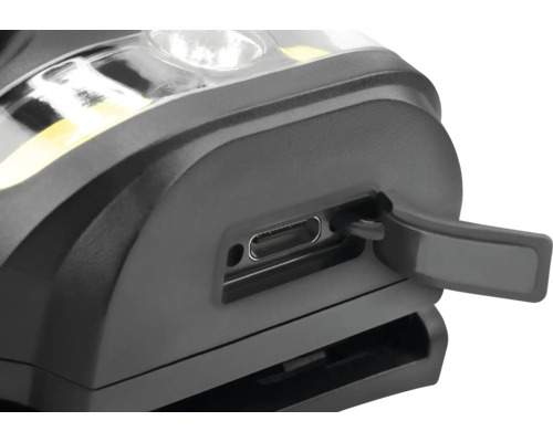 Gros plan d''une lampe frontale avec port USB