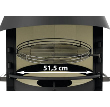 Intérieur d''un gril avec grille et indication de la largeur de 51,5 cm