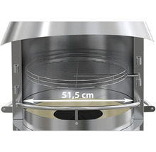 Vue intérieure d''un barbecue d''un diamètre de 51,5 cm.