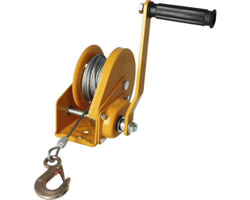 Handseilwinde mit Stahlseil und Haken