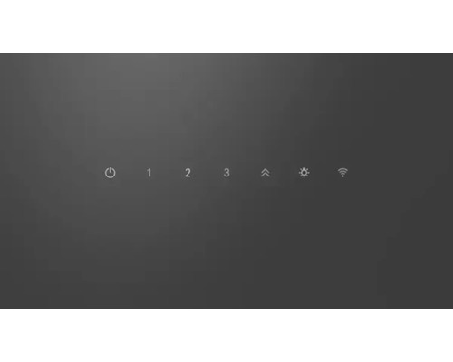 Symbole für Ein/Aus, Stufen, Licht und WLAN