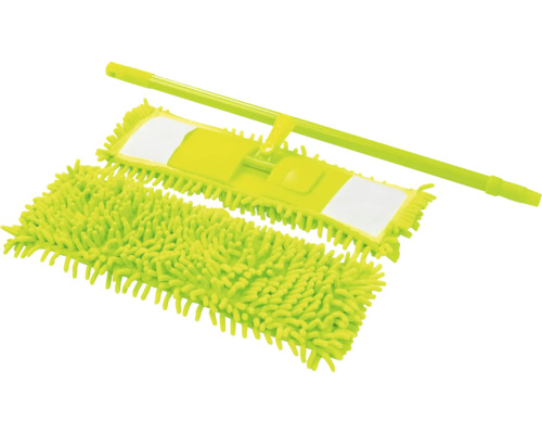 Balai à plat avec manche télescopique et housse microfibre