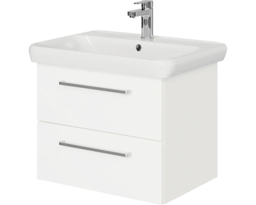 Meuble-lavabo avec meuble bas, deux tiroirs et robinetterie