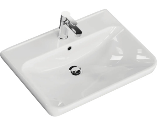 Lavabo en céramique avec robinet pour la salle de bain