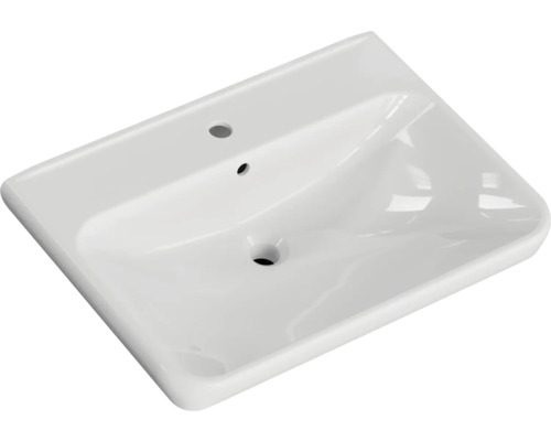 Lavabo en céramique sanitaire avec trou de robinet et trop-plein