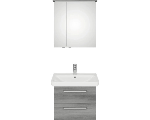 Ensemble de salle de bains avec meuble sous-lavabo et armoire de toilette