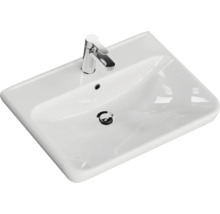 Lavabo rectangulaire en céramique sanitaire avec robinetterie