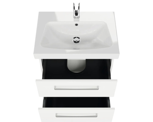 Meuble-lavabo avec deux tiroirs et robinet