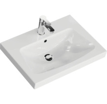 Lavabo en céramique avec robinetterie