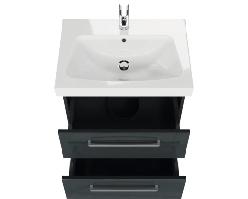 Waschtischunterschrank mit zwei Schubladen und Keramikwaschbecken