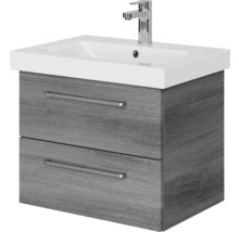 Meuble sous-lavabo avec deux tiroirs, lavabo et robinet