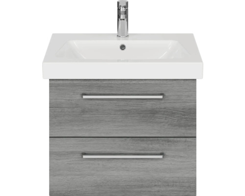 Meuble-lavabo avec deux tiroirs et lavabo à poser