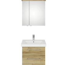 Ensemble de meubles de salle de bains avec armoire de toilette, lavabo et meuble sous-lavabo
