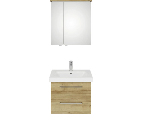 Ensemble de meubles de salle de bains avec armoire de toilette, lavabo et meuble sous-lavabo