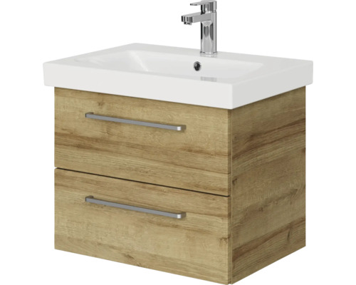 Meuble sous-lavabo avec deux tiroirs et lavabo à poser