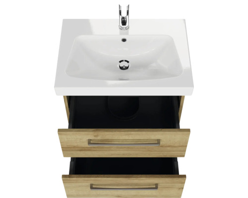 Meuble sous-lavabo avec deux tiroirs et lavabo à poser