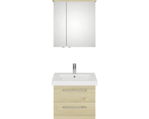 Ensemble de meubles de salle de bains avec meuble sous-lavabo, lavabo et armoire de toilette