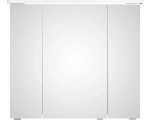 Meuble de salle de bain blanc avec trois portes