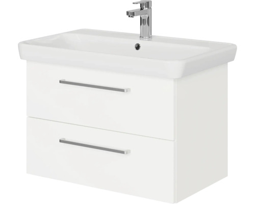 Meuble sous-lavabo avec deux tiroirs et vasque à poser