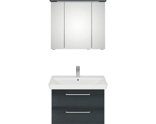 Meuble sous-vasque avec lavabo et armoire de toilette pour la salle de bains.