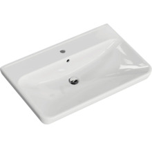 Lavabo en céramique avec trou de robinet et trop-plein