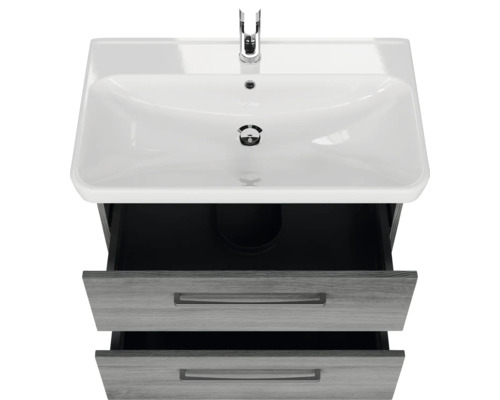 Waschbeckenunterschrank mit zwei Schubladen und Armatur