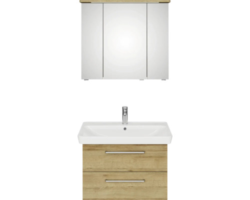 Badezimmerset mit Waschbeckenunterschrank, Waschtisch und Spiegelschrank