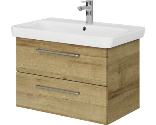 Waschtischunterschrank mit zwei Schubladen, Waschbecken und Armatur